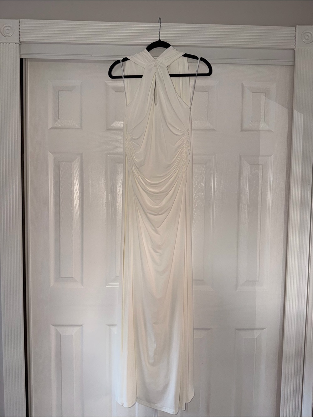 Lulu's Ivory Ruched Halter Gown - Picture 4 of 6